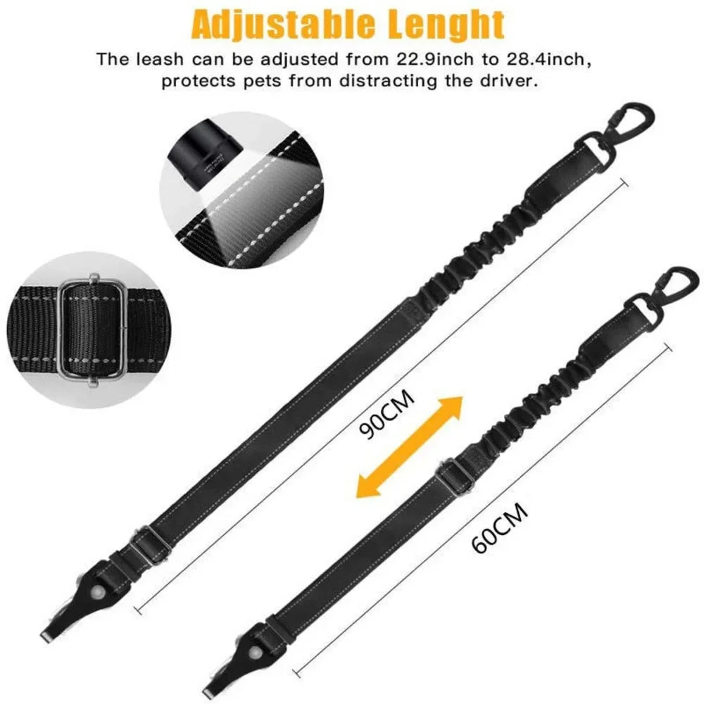 The Bungee Style Seat Belt for Your Dog ONE Bungee & ONE Straight Buckle